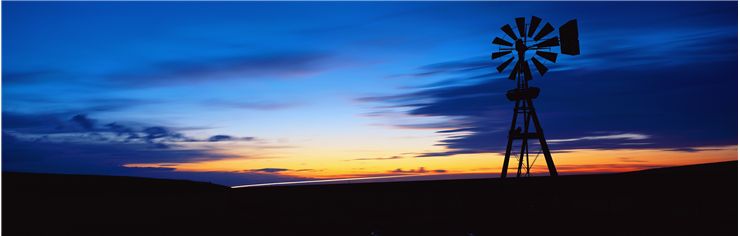 Picture Of Windmill In The Evening