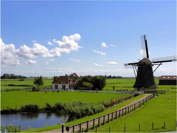 Picture Of Windmill Landscape Sky Clouds