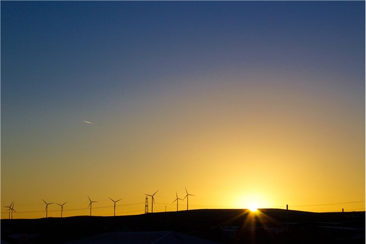 Picture Of Windmill Sunset Landscape